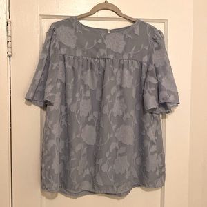 Light blue floral top, size L